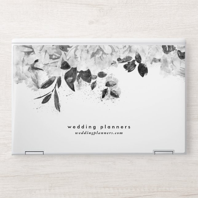 Wedding Planning Romantic Black and White Business HP Laptop Skin (Front)