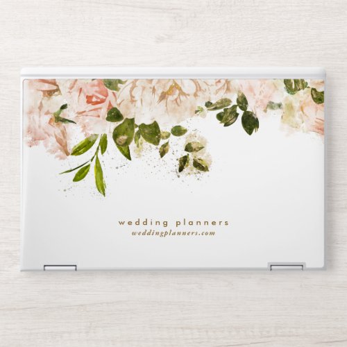 Wedding Planning Romantic Peach Rose Flowers HP Laptop Skin