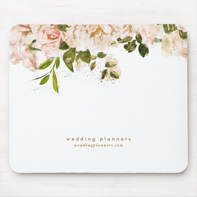 Wedding Planning Romantic Peach Rose Flowers Mouse Pad (Front)