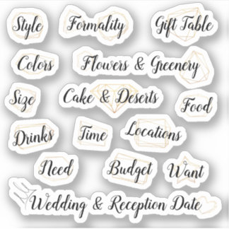 Wedding Planning Stickers