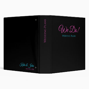 Wedding Plans-Blue and Pink- 3 Ring Binder