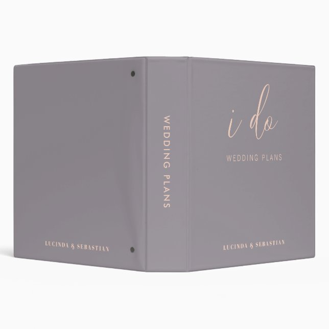 Wedding Plans  Elegant Blush Pink Modern Stylish 3 Ring Binder (Background)