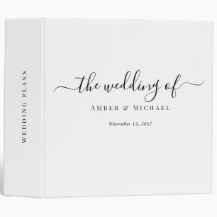 Wedding Plans   Modern Elegant   3 Ring Binder