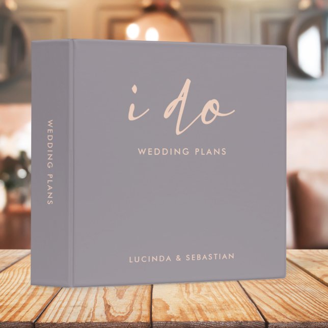 Wedding Plans | Modern Minimal Elegant I Do 3 Ring Binder (Creator Uploaded)