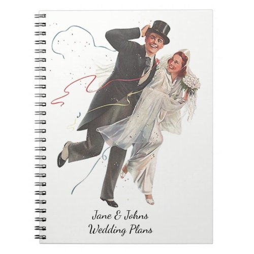 Wedding Plans Stylish Vintage Retro Journal Book