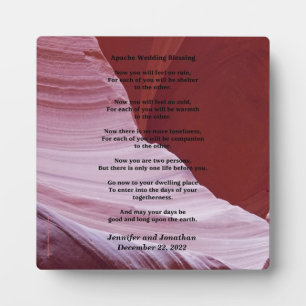 Wedding Plaque Apache Blessing Feel No Rain