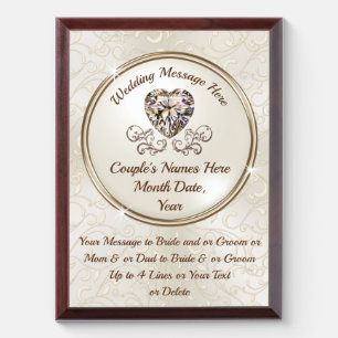 Wedding Plaques Personalized, Message to Couple,