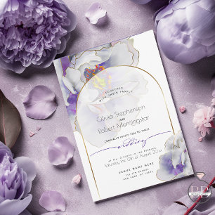WEDDING    Plum Purple Fantasy Peony Arch Invitation