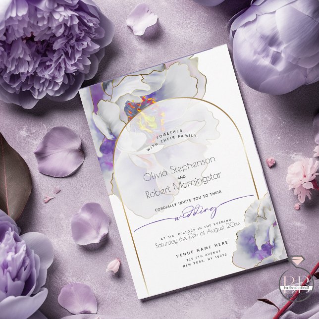WEDDING  | Plum Purple Fantasy Peony Arch Invitation (Creator Uploaded)