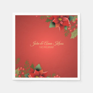 Wedding Poinsettia Napkins