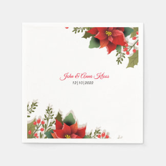Wedding Poinsettia Napkins