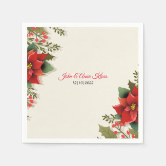 Wedding Poinsettia   Napkins