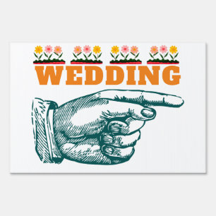 Wedding Pointing Sign