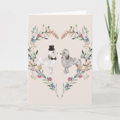 Wedding Poodles in Love Card