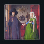 Wedding Portrait by Jan Van Eyck Magnet<br><div class="desc">This image is from Jan Van Eyck's famous Flemish masterpiece painting "Arnolfini Wedding Portrait, " which is considered one of the most important and complex paintings in the history of Western art. It is an oil painting on oak panel, 82.2 (panel 84.5) cm × 60 (panel 62.5) cm (32.4 in × 23.6 in). It was created...</div>