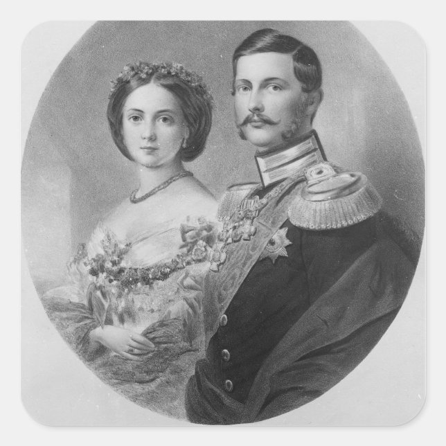 Wedding Portrait of Their Royal Highnesses Square Sticker (Front)