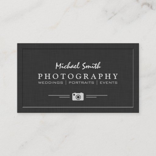 Customizable Wedding Portrait Photography Elegant Embossed Look Business Card