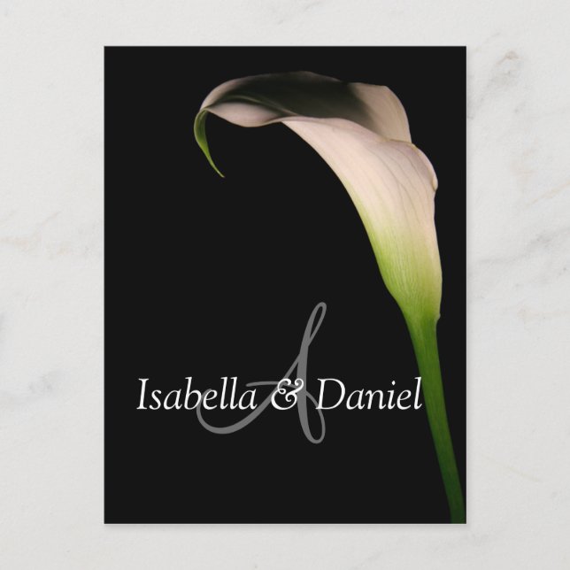 Wedding Postcards Calla Lily A Monograms (Front)
