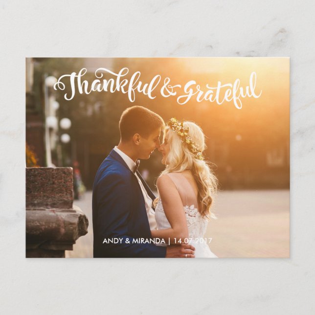 Wedding Postcards Wedding Photocard Thank You Card (Front)