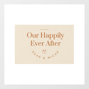 Wedding Poster – Beige Rings “Happily Ever After” Wall Decal