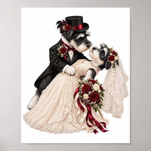 Wedding Poster - Cute Terrier Bride and Groom!
