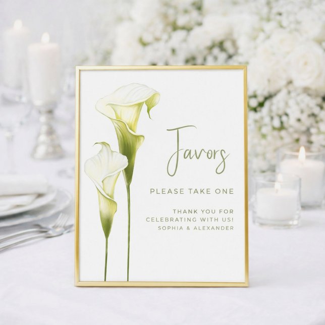 Wedding Poster Favors "Delicate calla lilies". (Creator Uploaded)