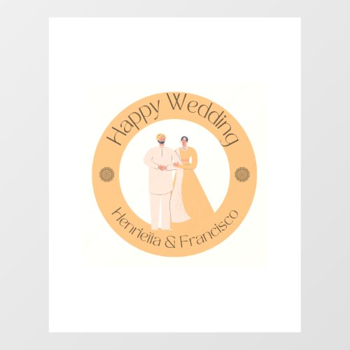 Wedding Poster – Golden Mandala Couple Design   Wall Decal