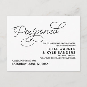 Wedding Postponed Postcard