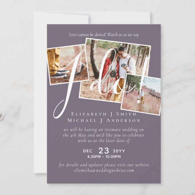 Wedding Postponement Change of Date Reception (Front)