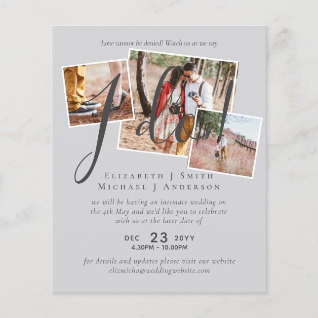Wedding Postponement Change of Date Reception (Front)