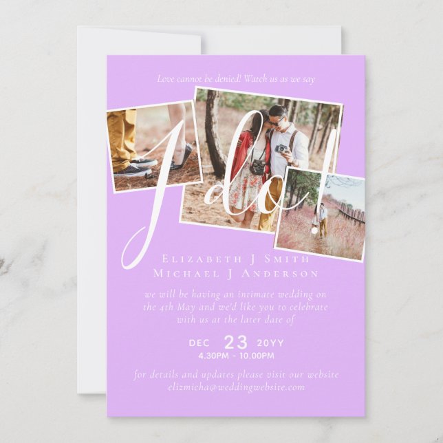 Wedding Postponement Change of Date Reception (Front)