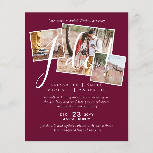 Wedding Postponement Change of Date Reception (Front)