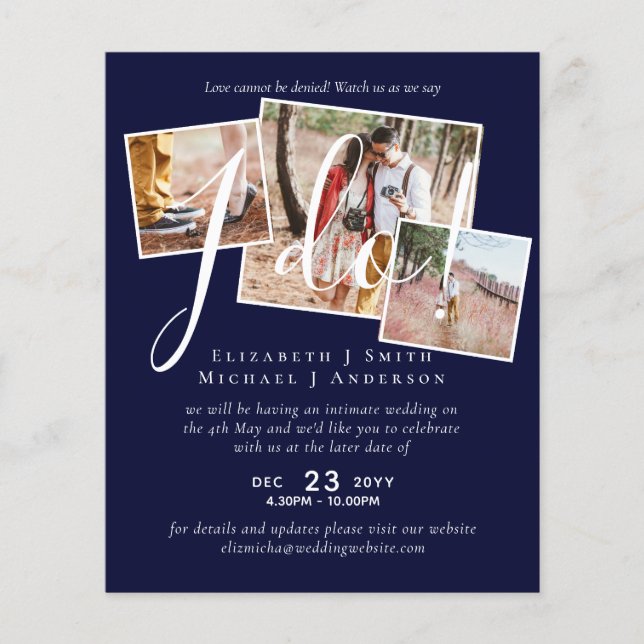 Wedding Postponement Change of Date Reception (Front)