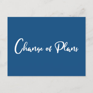 Wedding Postponement Change of Plans Classic Blue Announcement Postcard