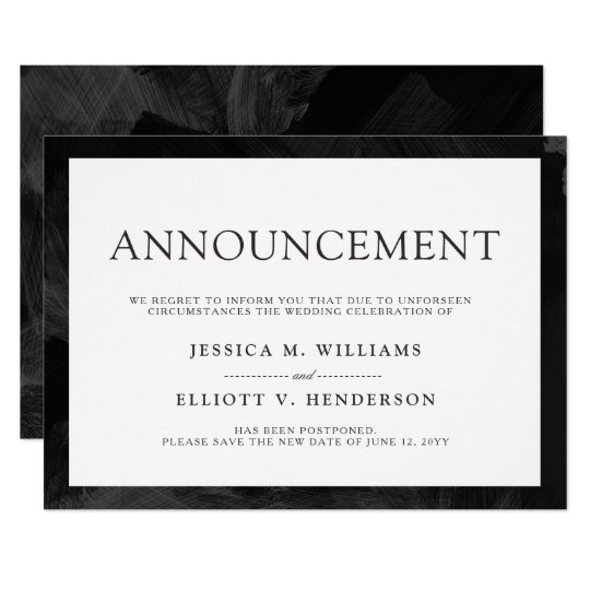 Wedding Postponement Message Plain Formal Invitation ...