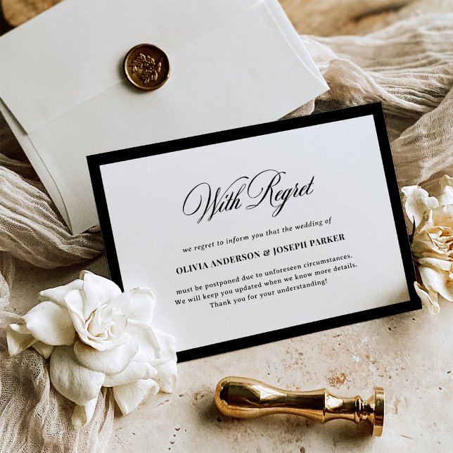 Wedding Postponement or Cancellation | With Regret Invitation (Creator Uploaded)