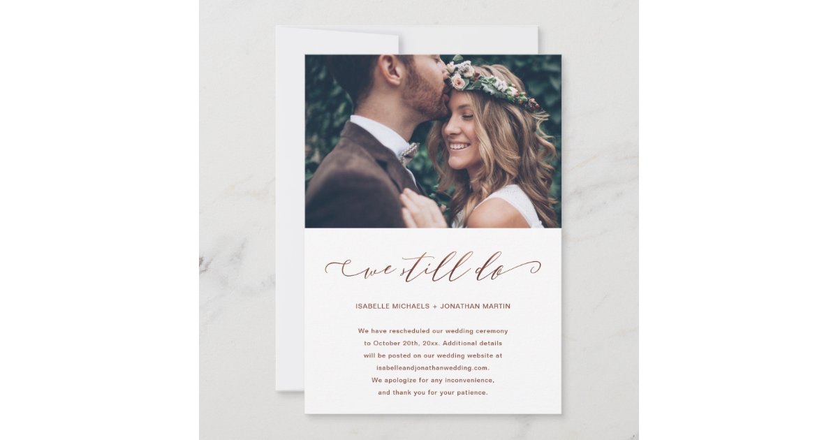 Wedding Postponement We Still Do Photo Announcement | Zazzle