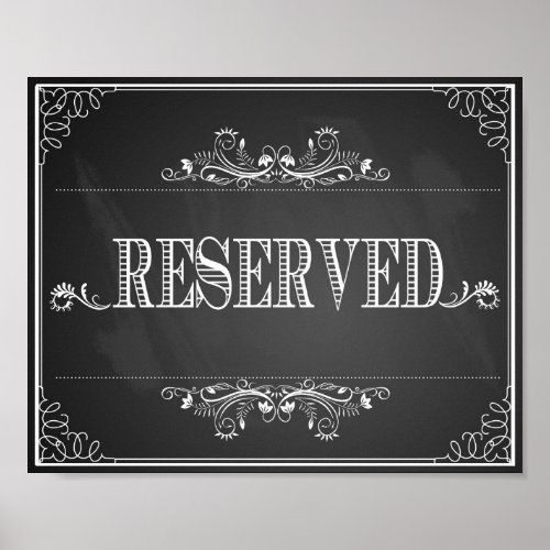 Wedding print chalkboard Reserved table vintage