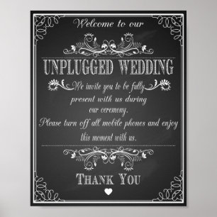 Wedding print Unplugged Wedding vintage chalkboard
