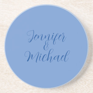 Wedding Professional Classical Blue Calligraphy Coaster