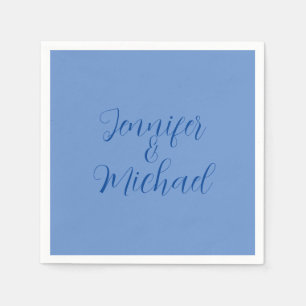 Wedding Professional Classical Blue Calligraphy Napkins