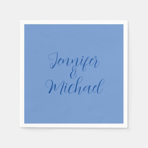 Wedding Professional Classical Blue Calligraphy Napkins
