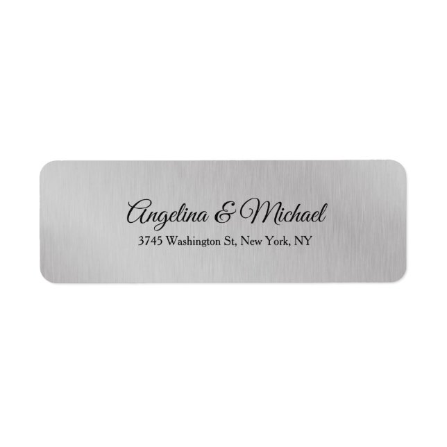 Wedding Professional Classical Elegant Plain Grey Label (Front)