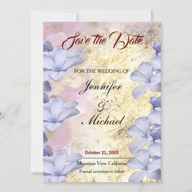 Wedding Professional Classical Floral Save The Date (Front)
