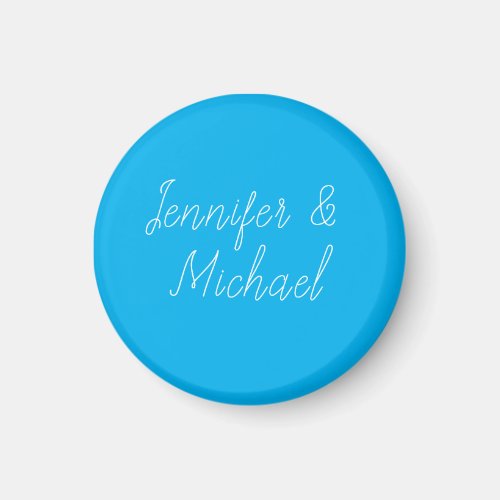 Wedding Professional Classical Handwriting Blue Magnet