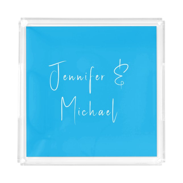 Wedding Professional Classical Sky Blue Acrylic Tray (Front)