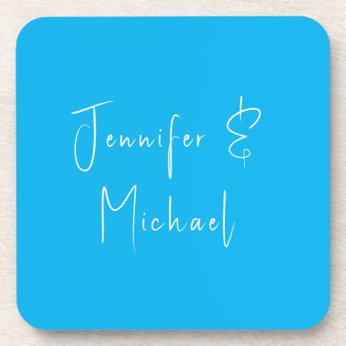 Wedding Professional Classical Sky Blue Beverage Coaster