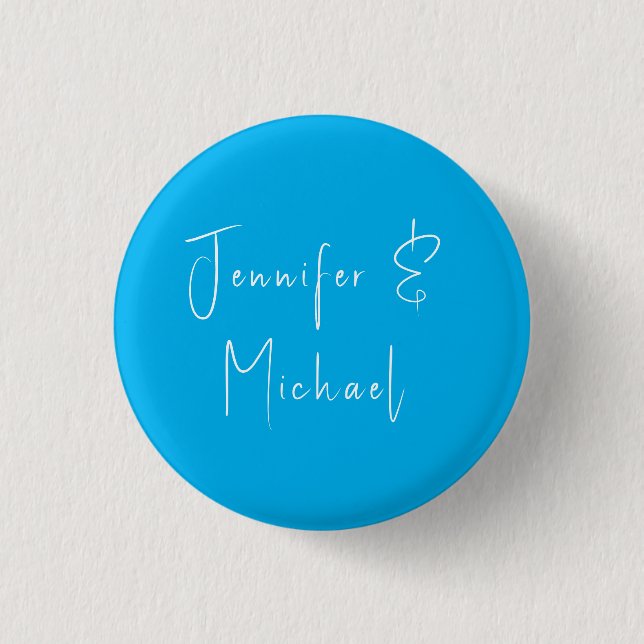 Wedding Professional Classical Sky Blue Button (Front)