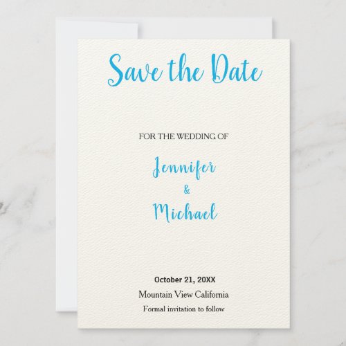 Wedding Professional Classical Sky Blue Save The Date
