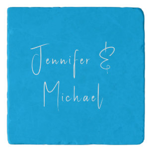 Wedding Professional Classical Sky Blue Trivet